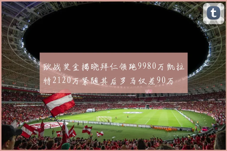 欧战奖金揭晓拜仁领跑9980万凯拉特2120万紧随其后罗马仅差90万